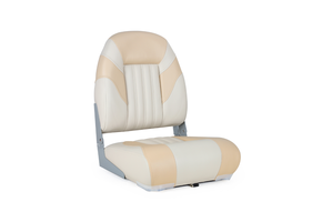 Opklapbare Bootstoel - Hoge Rugleuning - Ivoor Beige - Marine Vinyl - Ergonomisch