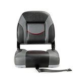 Opklapbare Bootstoel - Lage Rugleuning - Grijs Zwart - Marine Vinyl - Compact