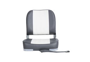 Low Back Boat Seat - Inklapbare Bootstoel - Lage Rugleuning - Wit Grijs - Compact Design