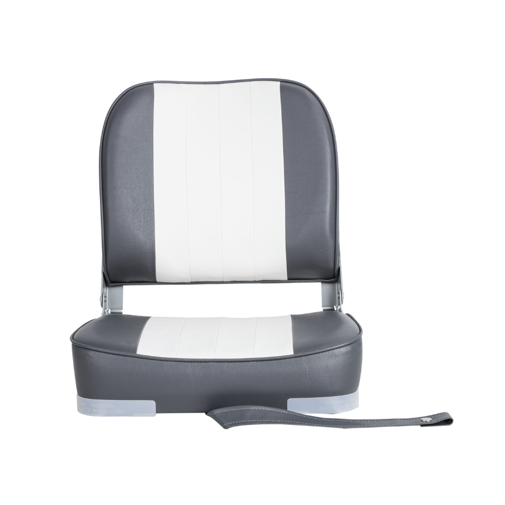 Low Back Boat Seat - Inklapbare Bootstoel - Lage Rugleuning - Wit Grijs - Compact Design