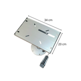 Stoelpoot met slede- Hoogte  38 cm - aluminium - voor en achteruit verstelbaar