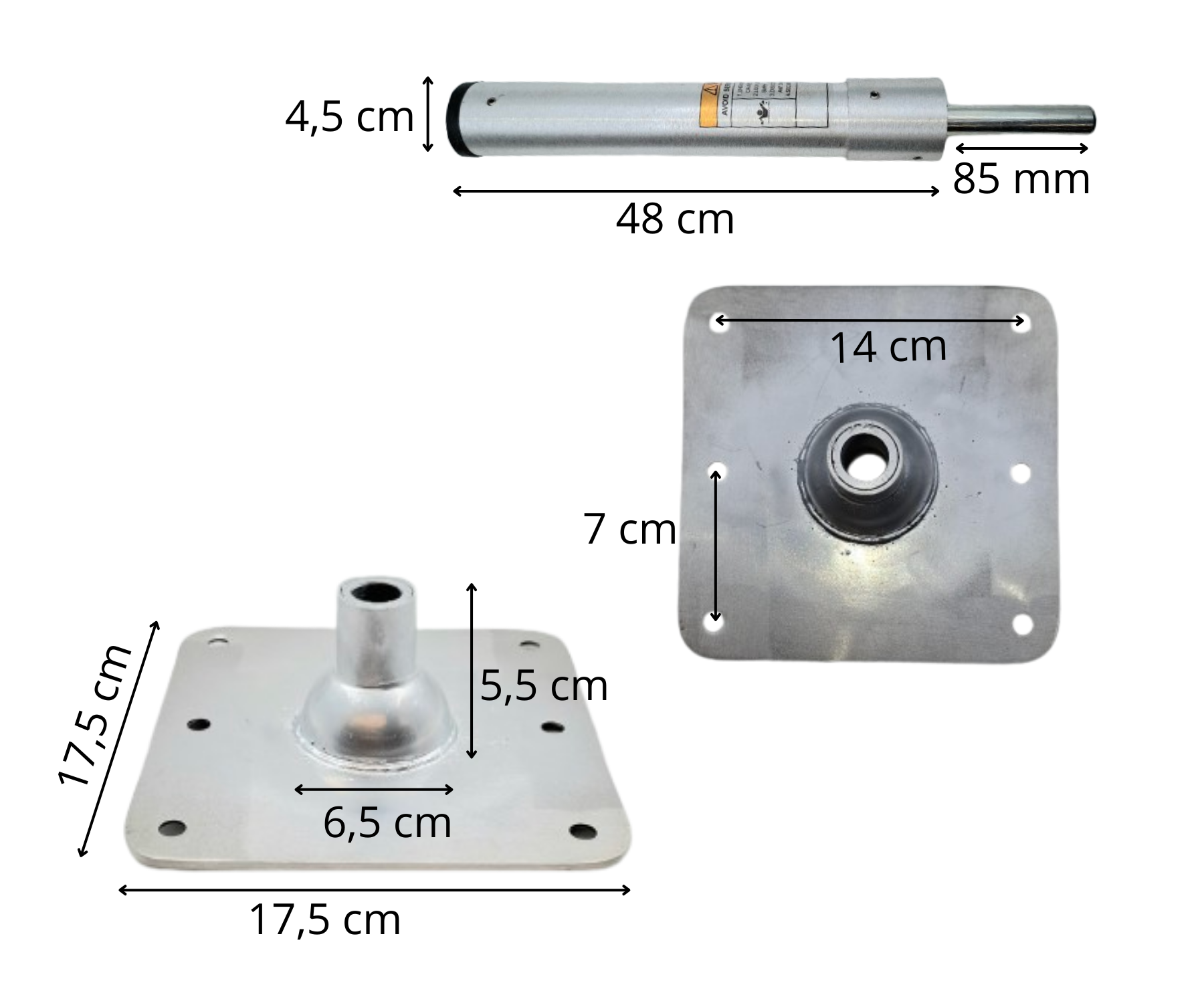 Stoelpoot type Set Pin - Aluminium - Inclusief veer - Universeel