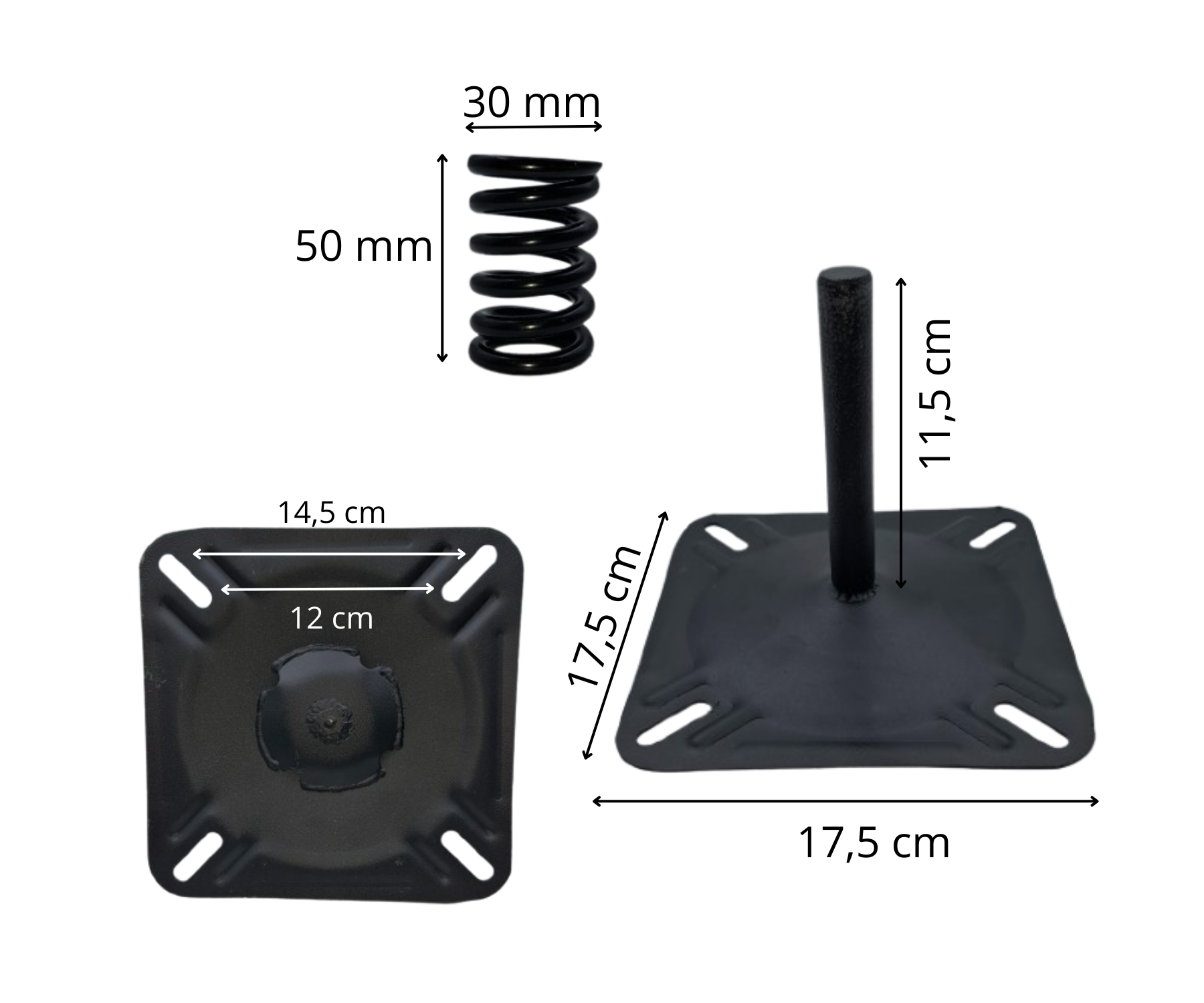 Stoelpoot type Set Pin - Aluminium - Inclusief veer - Universeel