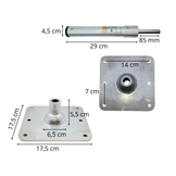 Stoelpoot type Set Pin - Aluminium - Inclusief veer - Universeel
