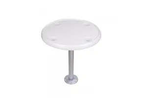 Boot tafelblad - wit - rond 60 cm - met bekerhouders - UV bestendig