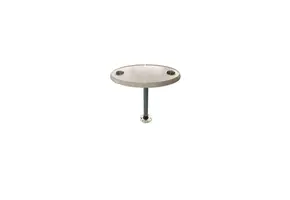 Ovale tafelblad set met 2 RVS bekerhouders - Inclusief tafelpoot 68,5 cm - aluminium