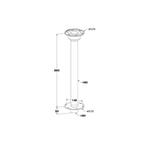 Aluminium tafelpoot inbouw - 68,5 cm - met vloerplaat en tafelbase