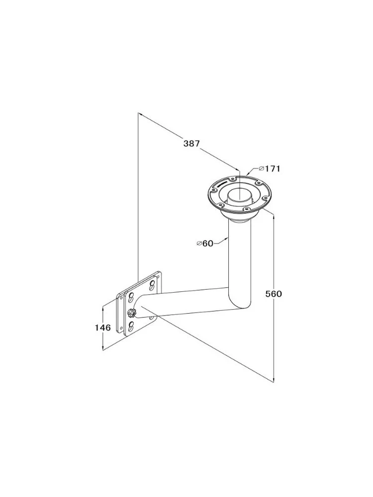 Afneembaar aluminium tafelpoot voor wandmontage