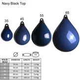 Ronde stootwil - Navy met zwarte kop