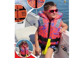 Kinderreddingsvest - ISO Fluo Orange 150N - – CE Gecertificeerd – Reflectie – Fluitje