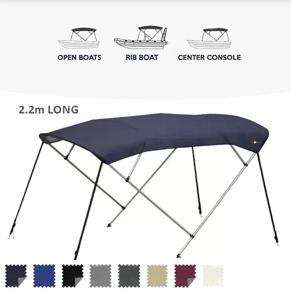 Aluminium biminitop - 4-boogs - Breedte 210 <>230 cm - Hoogte 125 cm - Doek 220 cm