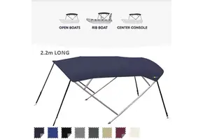 RVS biminitop - 4-boogs - Breedte 170 <>190 cm - Hoogte 125 cm - Doek 220 cm