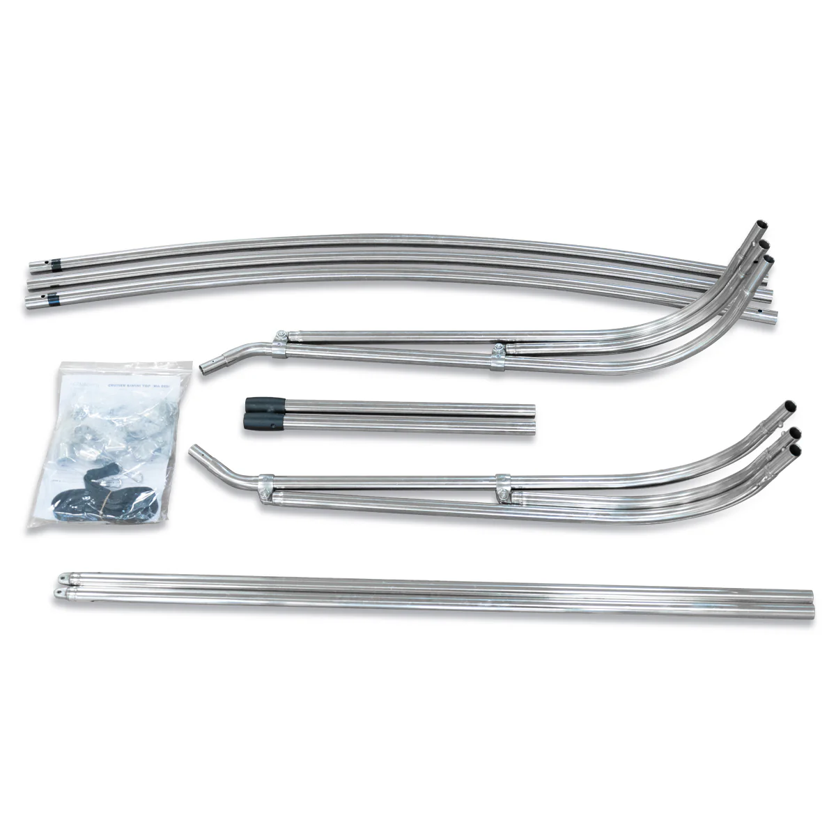 Zeilboot biminitop - RVS - Breedte 2,1 <> 2,4 meter - Hoogte 1,35 meter - Lengte doek 1,3 meter
