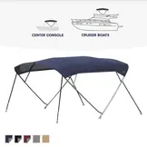 Cruiser biminitop - RVS - Breedte 2,7 <> 3,0 meter - Hoogte 1,55 meter - Lengte doek 2,5 meter