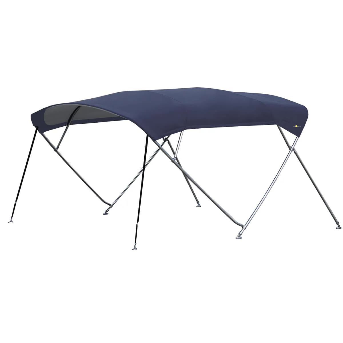 Cruiser biminitop - RVS - Breedte 2,7 <> 3,0 meter - Hoogte 1,55 meter - Lengte doek 2,5 meter