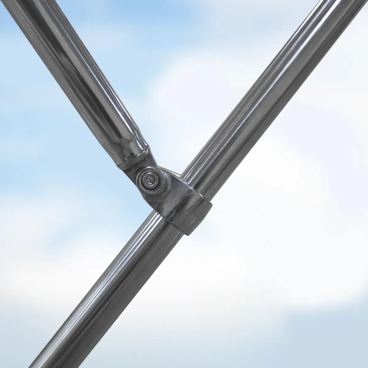Cruiser biminitop - RVS - Breedte 3,0 <> 3,3 meter - Hoogte 1,55 meter - Lengte doek 2,5 meter