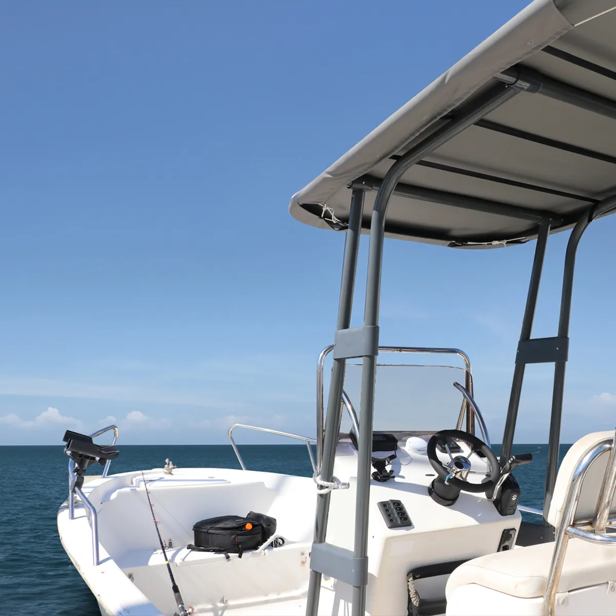 Heavy Duty T-Top - Grijs gecoat aluminium – Dekmontage