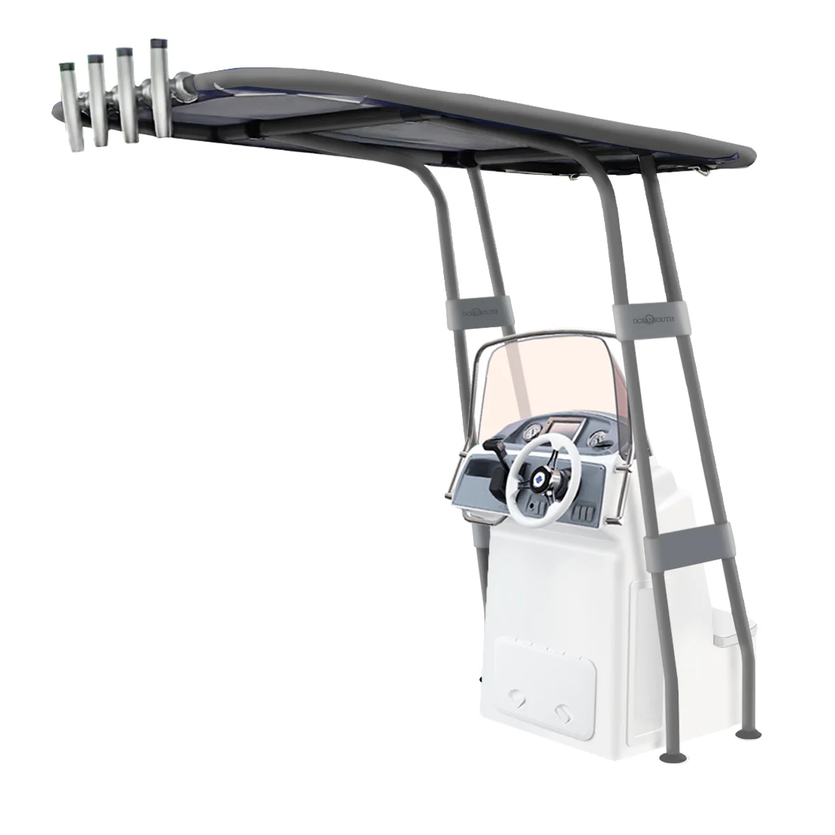 Heavy Duty T-Top - Grijs gecoat aluminium – Dekmontage