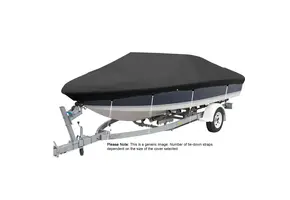 Universeel Boot Afdekzeil – Trailerbaar – Waterbestendig & Ademend ATLAS Marine Grade Stof (280 g/m²) - zwart