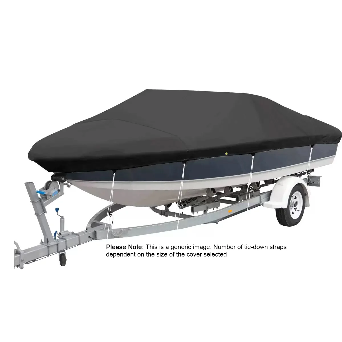Universeel Boot Afdekzeil – Trailerbaar – Waterbestendig & Ademend ATLAS Marine Grade Stof (280 g/m²) - zwart