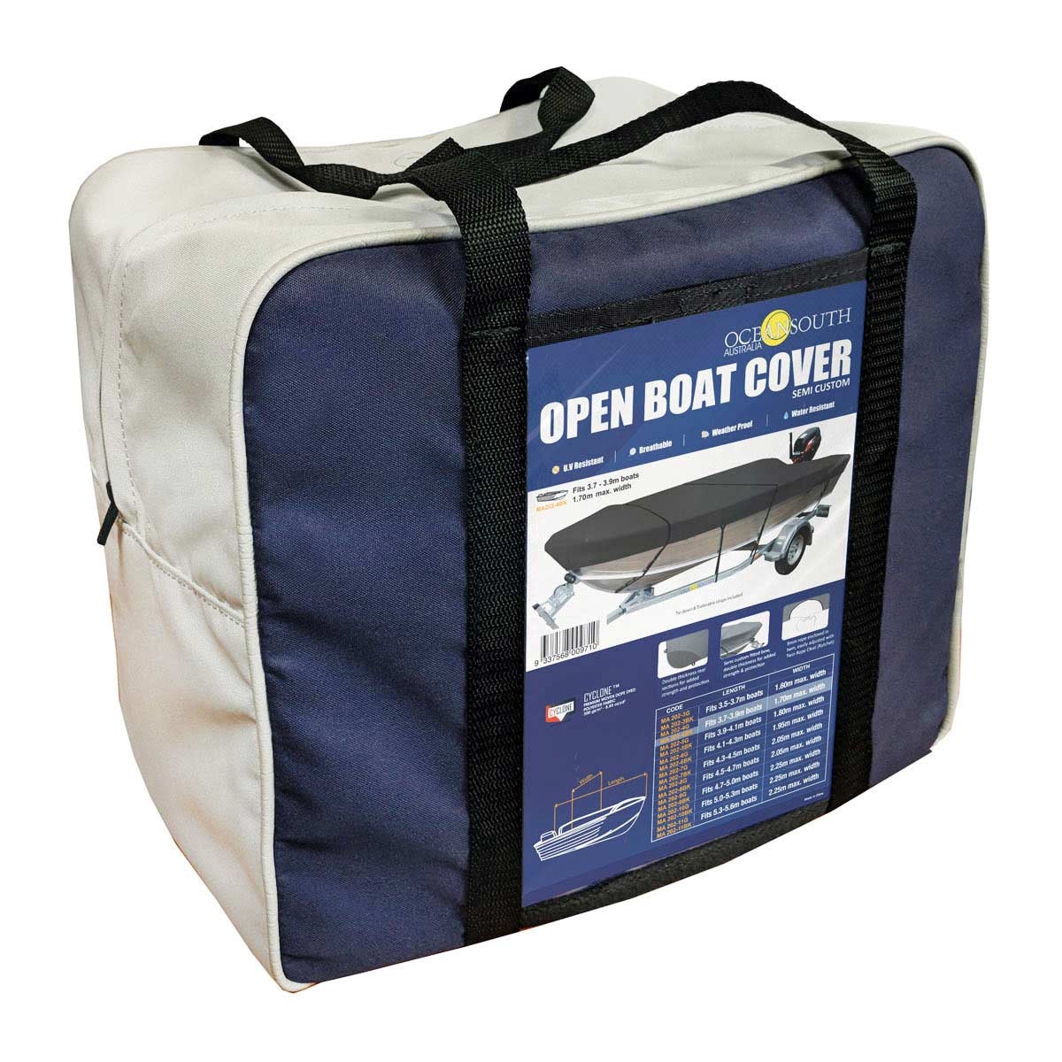 Universeel Afdekzeil open boten – Trailerbaar – Waterbestendig & Ademend doek (280 g/m²) - zwart