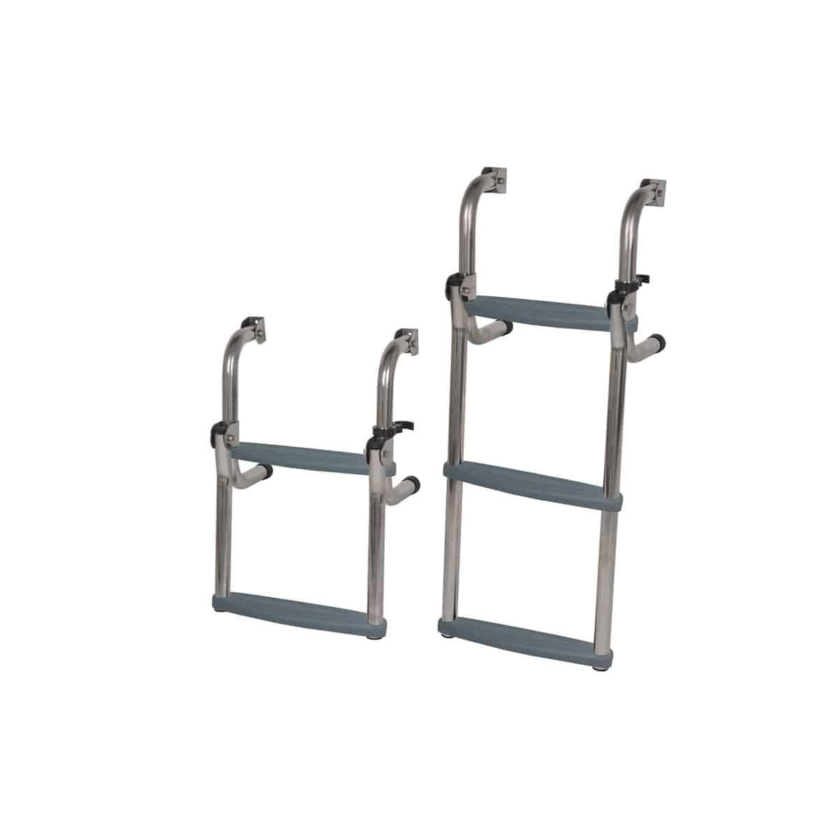 RVS zwemtrap - opklapbaar - korte basis - breedte 300 mm