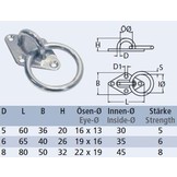 RVS Dekoog met ring en ruitvormige grondplaat