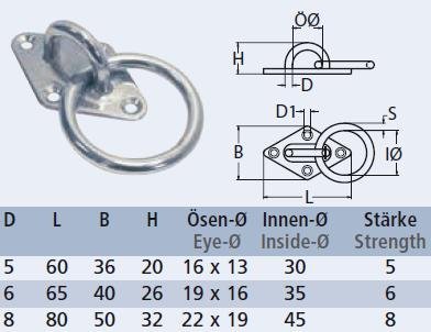RVS Dekoog met ring en ruitvormige grondplaat