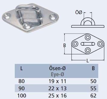 RVS Dekoog met ruitvormige basisplaat