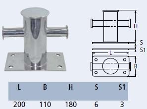 RVS bolder voor op de boot of steiger - RVS A2-AISI304