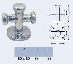 RVS Kruisbolder voor op uw boot of steiger - RVS A4-AISI 316