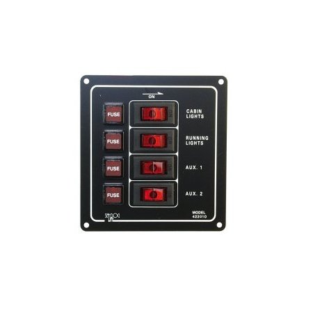 12V Schakelpaneel - verticaal / 4 schakelaars