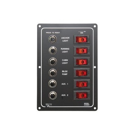 12V schakelpaneel met automatische zekeringen