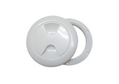 Ronde witte inspectiedeksels boot