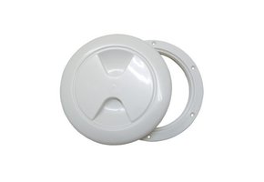 Ronde witte inspectiedeksels boot