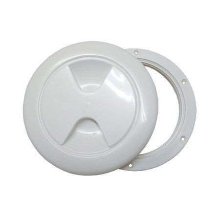 Ronde witte inspectiedeksels boot