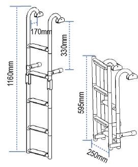 RVS zwemtrap opklapbaar