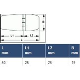 RVS Vlakscharnier 50 x 19 mm