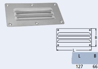 Ventilatierooster RVS - 127 x 66 mm