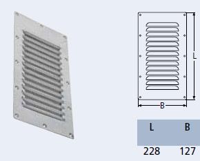Ventilatierooster RVS - 228 x 127 mm