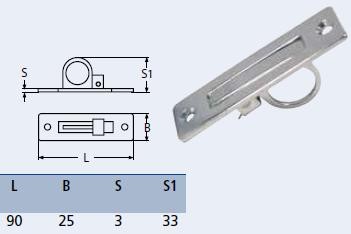 RVS Luikgreep met veer inbouw