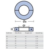 Aluminium schroefas anode platte uitvoering
