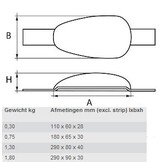 Magnesium romp anode met las strip