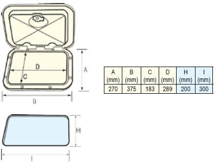 Topline inspectieluik boot 270x375 mm