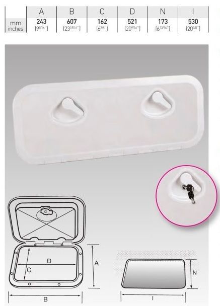 Topline inspectieluik 243x607 mm