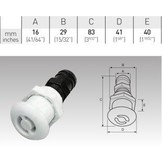 Kunststof tankontluchter rond - Recht model
