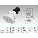Kunststof tankontluchter ovaal - Recht model