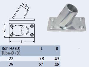 Sceptervoet 60 gr. RVS