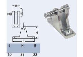 RVS dekplaat 90gr. met uitneembare pin