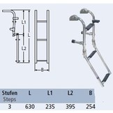 RVS opklapbare zwemtrap met 3 treden